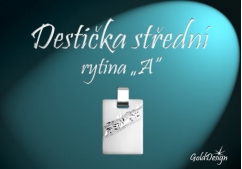 Destička střední A - přívěsek stříbřený